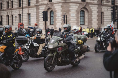 Westminster, London | UK - 2021.05.08: Rally of bikers from Rolling Thunder UK at Parliament Square  march in support of veteransのeditorial素材