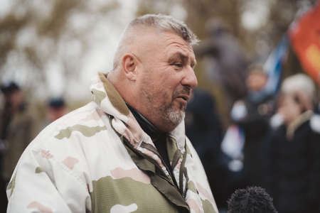 Westminster, London | UK -  2021.05.08: Hundreds of veterans at London march to support veterans.のeditorial素材