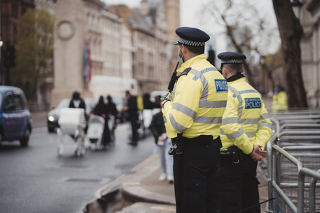 Westminster, London | UK -  2021.05.08: Extinction Rebellion activists marching next to Downing...