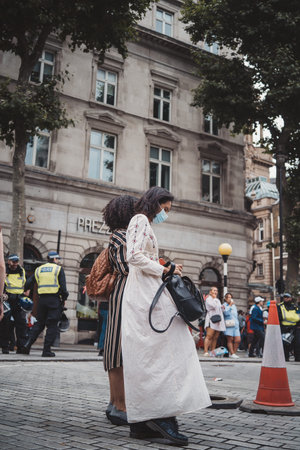 London | UK - 2021.07.12: English people fans gathering at Trafalgar Square to watch the Final Euro 2020 Football gameのeditorial素材