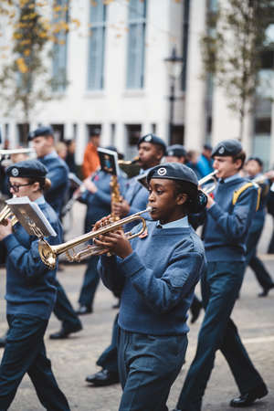 London, UK - 2021.11.13: London and South East Region Air Cadets at Lord Mayor of London show paradeのeditorial素材