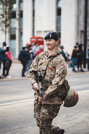 London, UK - 2021.11.13: The Royal Yeomanry at Lord Mayor of London Show paradeのeditorial素材