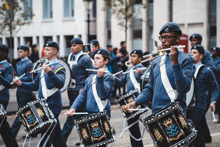 London, UK - 2021.11.13: London and South East Region Air Cadets at Lord Mayor of London show paradeのeditorial素材