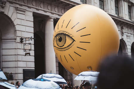 London, UK - 2021.11.13: Worshipful Company of Spectacle Makers at Lord Mayor of London Show paradeのeditorial素材
