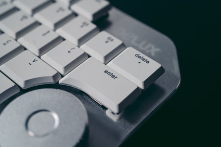 London, UK - 2021.11.27: Product close-up shot of Delux T11 Designer Gaming Keyboard with Custom Keys Group Smart Dial 3のeditorial素材