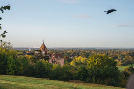 Richmond Upon Thames, London | UK -  2020.10.10: Empty Richmond Hill - Viewing Point on early morningのeditorial素材