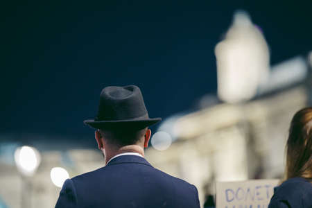 Trafalgar Square, London | UK -  2022.03.15: Ukrainian people protest, thousands gather to demand tougher sanctions on Russia from British Government, EU and USA to stop the war in Ukraineのeditorial素材