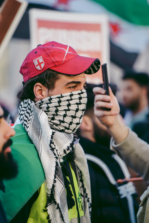 Downing Street, London | UK -  2022.03.19: Syrian and Ukrainian people protest, gather to demand tougher sanctions on Russia from British Government, EU and USA to stop the war in Ukraineのeditorial素材