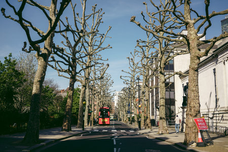 London | UK -  2022.04.16: Bus at the stop on the John Islip Street