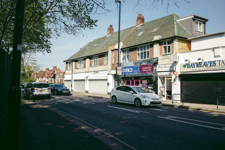 London | UK -  2022.04.16: Small shops closed on Easter weekend