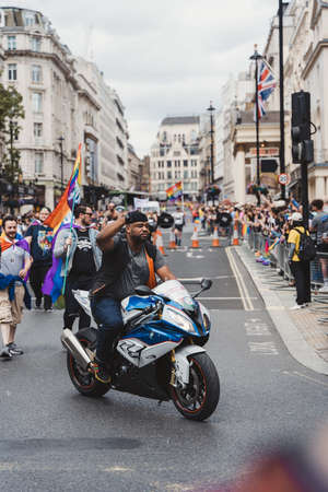 London / UK - 02/07/2022: Gay Bikers Motorcycle Club celebrating London LGBTQ Pride Paradeのeditorial素材
