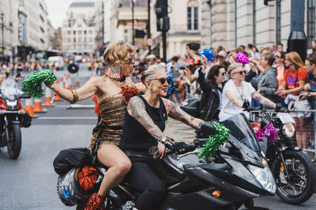 London / UK - 02/07/2022: Gay Bikers Motorcycle Club celebrating London LGBTQ Pride Paradeのeditorial素材