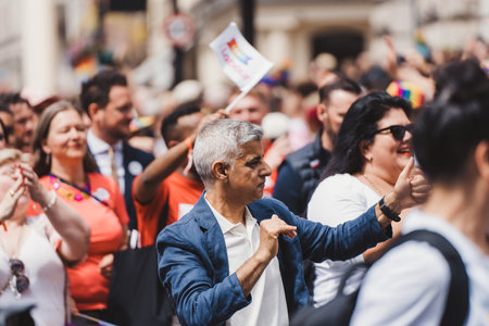 London / UK - 02/07/2022: Mayor of London Sadiq Khan at London LGBTQ Pride Paradeのeditorial素材