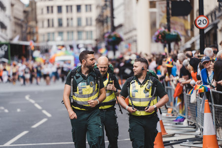 London / UK - 02/07/2022: Medics at London LGBTQ Pride Parade