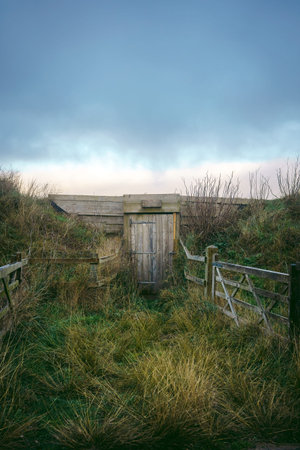A beautiful path that leads through sand dunes in western Jersey backing the southern end of St...