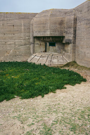 Channel Islands Military Museum Bunker in Jersey Island UK on cloudy dauのeditorial素材