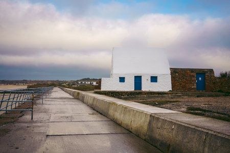 Beautiful Le Don Hilton or La Cauminne Ã  Marie Best is an 18th-century guard house and powder magazine that sits on the seawall besides Le Chemin de L'OuziÃ¨reのeditorial素材