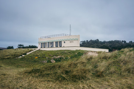 Jersey Island, Channel Island | UK - 2022.01.29: Barge Aground property is a unique boat-shaped seaside folly, built in the 1930's, uniquely positioned with direct access to the beautiful beachのeditorial素材