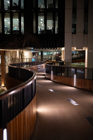 St Alphage High Walk at nightの写真素材