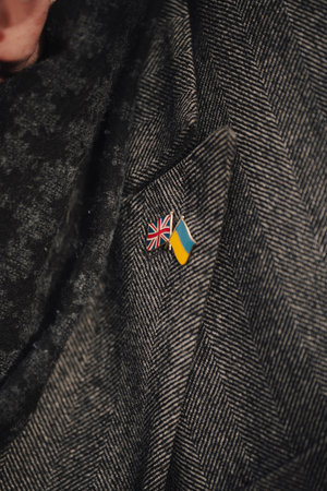 London - UK - 2025.02.22: Supporters at demonstration marking the third anniversary of Russias full-scale invasion of Ukraineの写真素材