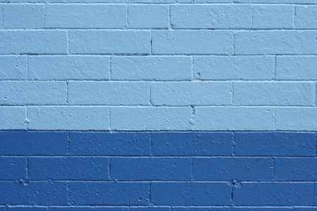 Two-Tone Painted Brick Wallの写真素材