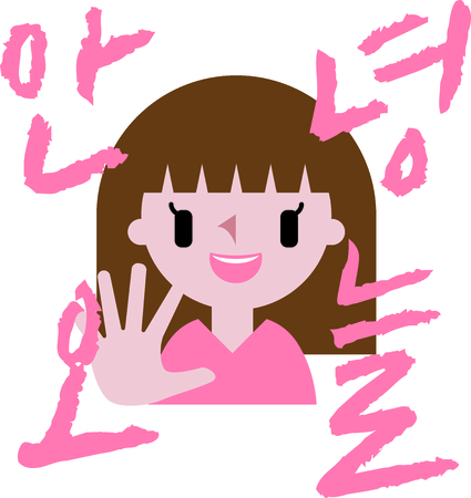 girl zoomのイラスト素材
