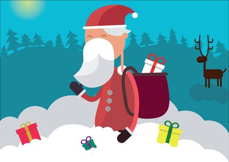 Illustration of Santa Claus with giftsの写真素材