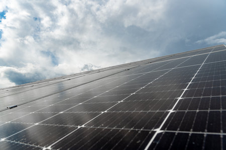Photovoltaic solar panels. Solar energy.の写真素材