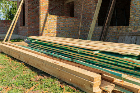 Boards for construction. Boards for building a house. Building material.