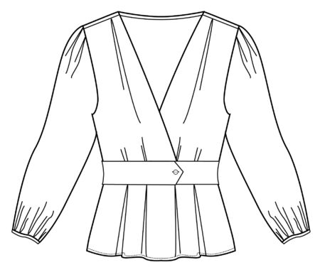 Flat Fashion Sketches: Apparel Template, vector blouse, t-shirtのイラスト素材