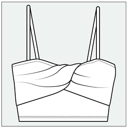 strappy top, women's apparel template, flat sketchのイラスト素材