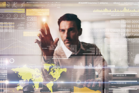 Businessman working with modern interface