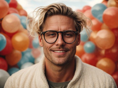 Portrait of handsome young man smilingの素材