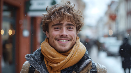 Portrait of handsome young man smilingの素材