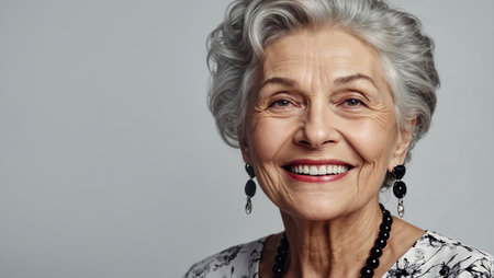 Close-up portrait of an gorgeous senior ladyの素材