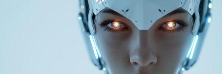 Close-up image of an androidの素材