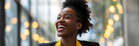 Close-up photo of a black business ladyの素材
