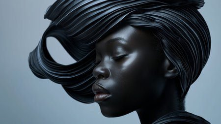 Beautiful black woman with perfect skinの素材