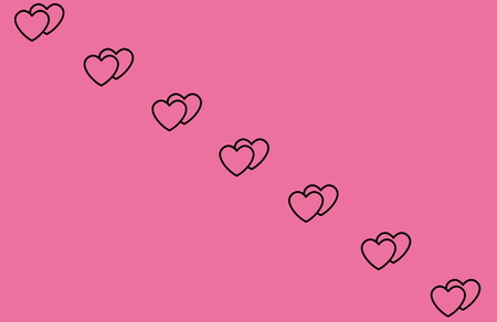 Black Heart Shape on Pink Background. Hearts Dot Design. Can be used for Articles, Printing, Illustration purpose, background, website, businesses, presentations, Product Promotions etc.の写真素材