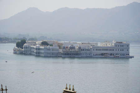 View of Taj Lake Palace Hotel on lake Pichola. : Udaipur Rajasthan - March 2020のeditorial素材