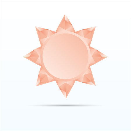 Polygon red sun のイラスト素材