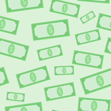 Green dollars seamless pattern のイラスト素材
