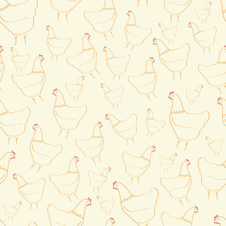 Yellow chicken patternのイラスト素材