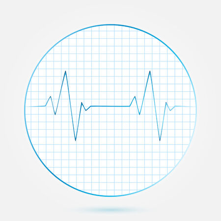 Vector heart beats cardiogram blue iconのイラスト素材