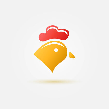 Bright chicken Sign abstract icon - farm bird poultry symbolのイラスト素材