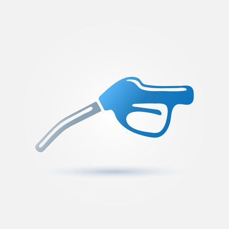 Blue fuel gun (pump) vector icon - gasoline fuel nozzle simple symbolのイラスト素材