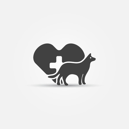 Dog vet icon - black vector veterinary signのイラスト素材