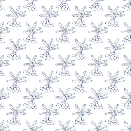 Seamless berries pattern - vector doodle berry texture on white backgroundのイラスト素材