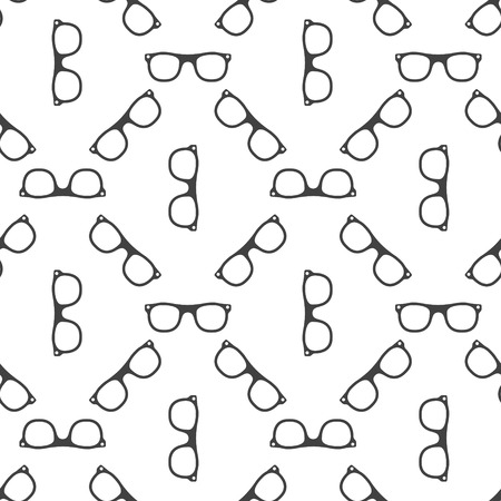 Vector seamless glasses pattern - minimal eyeglasses or spectacles textureのイラスト素材