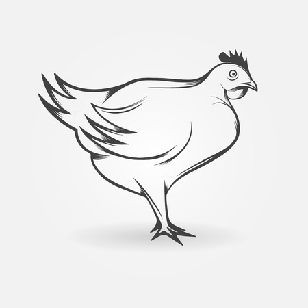 Chicken logo - vector broiler illustration or poultry symbolのイラスト素材